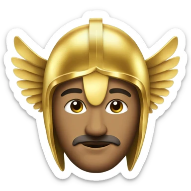 the god mercury with a golden winged helmet sticker