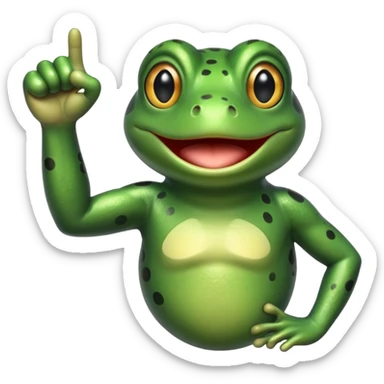 Frog black power symbol sticker