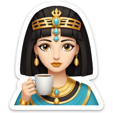cleopatra drink coffee sticker