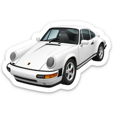white Porsche 911 sticker