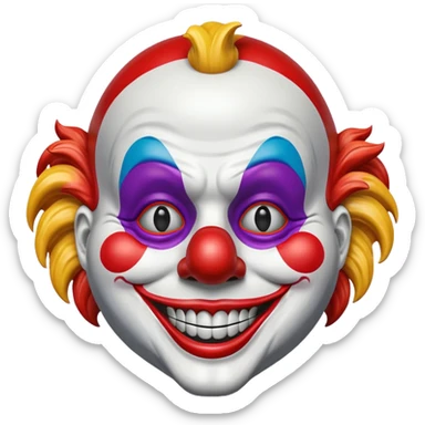 Mask – Painted clown mask with wide grin sticker