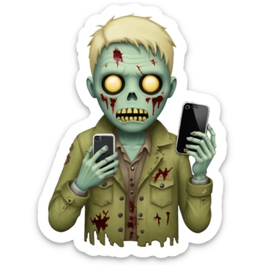 make a i phone desinger zombie emoji i phone  sticker