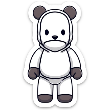 cute bearbrick collectible toy wearing a balaclava sticker