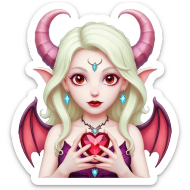 succubus crystal heart sticker