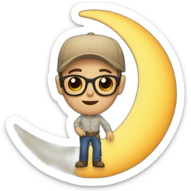 Hombre en la luna cerca del sol sticker