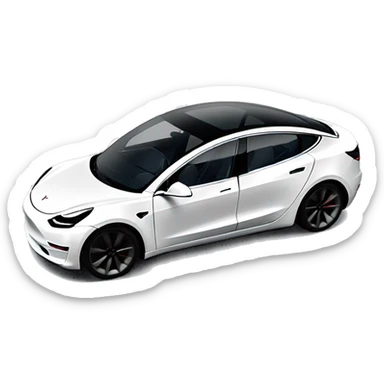 white tesla model 3 perfomance 2023 sticker