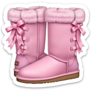 Pink pastel uggs with bows sticker