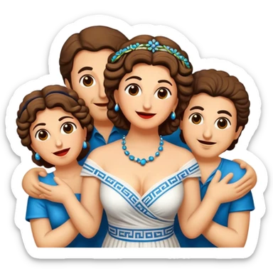Cinematic Realistic My Big Fat Greek Wedding Pop Culture Emoji, depicting a vibrant celebration of Greek culture rendered with lively textures and festive lighting. sticker