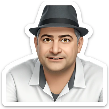 smiling boy in white shirt sticker