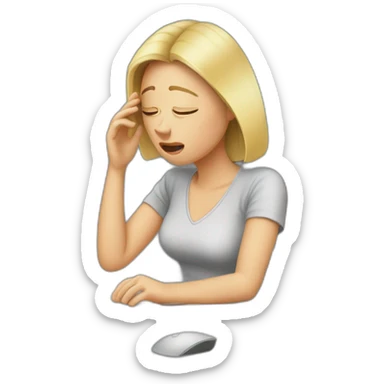 stressed-woman-at-computer sticker
