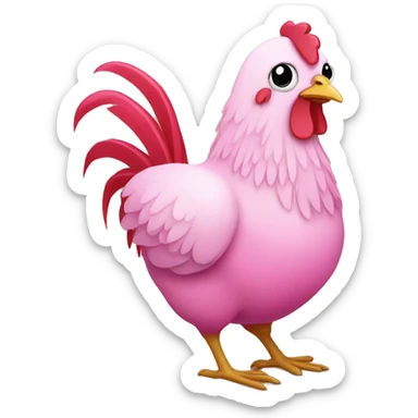 Pink chicken sticker