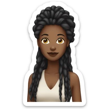 Black woman with long locs sticker