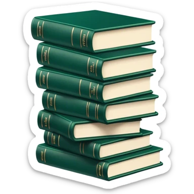dark emerald aesthetic book stack sticker