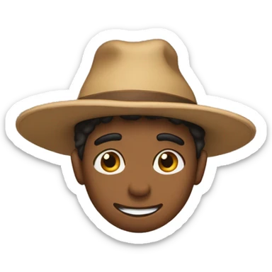 brown boy with the silliest veriest most silly hat ever! sticker