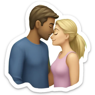 Caucasian Man and Caucasian woman kissing under a tree sticker