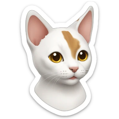 Japanese bobtail cat angled sticker