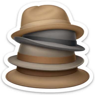 Pile of 5 neutral colored hats sticker