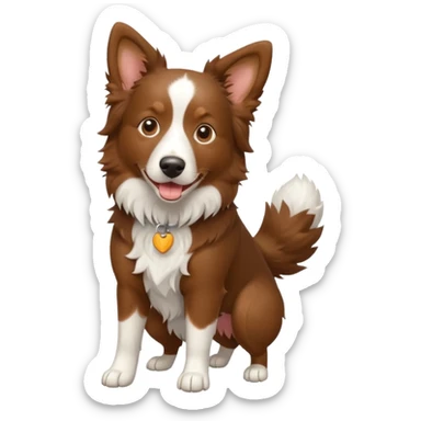 Brown border collie with a lot of energy sticker