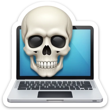 skul and laptop sticker