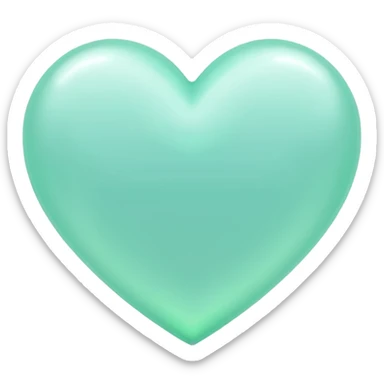 white heart with soft mint glow sticker