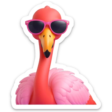 flamingo with sunglasses sticker