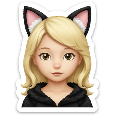 blonde girl kid in cat costume sticker