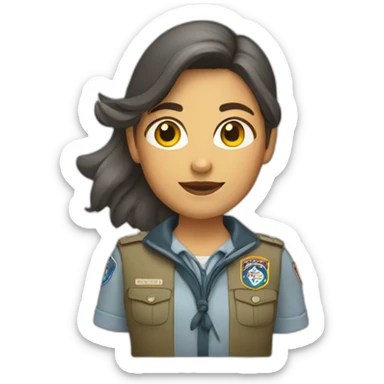 Scouts mujer con pelo corto y gris sticker