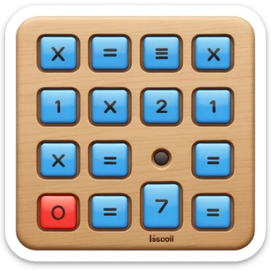 rectangle wooden keypad with a blue small screen sticker