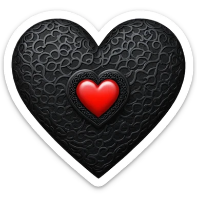 goth heart with a black lace heart overlay sticker