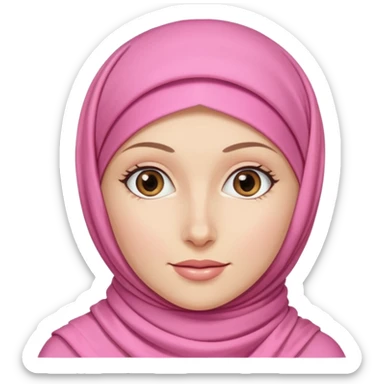White woman wear pink hijab 🧕  sticker