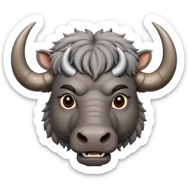 A gray african buffalo sticker