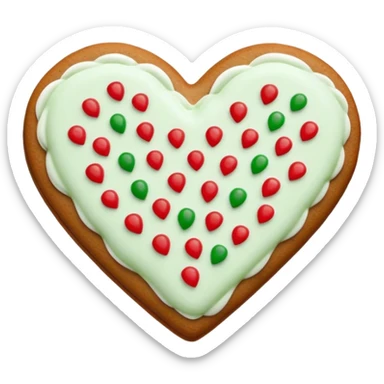 gingerbread heart cookie with white holiday icing sticker