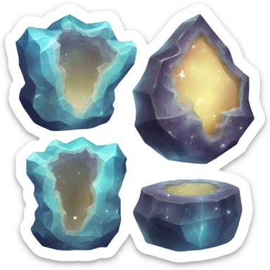empty crystal geode magical robes sticker