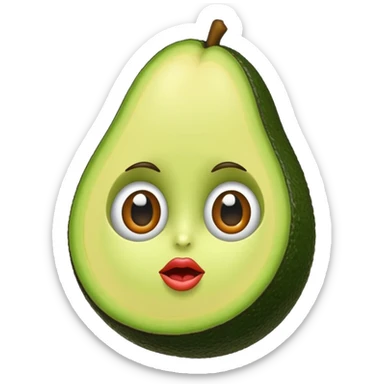 Aguacate con ojos y labios grandes  sticker