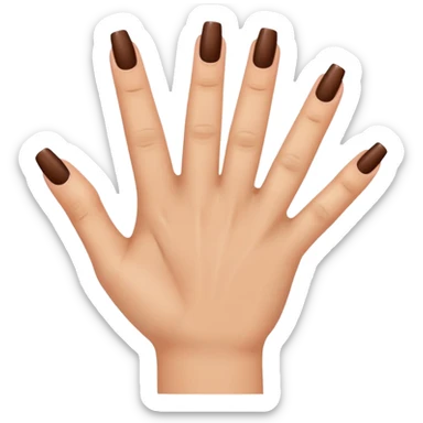 brown nails on a hand sticker