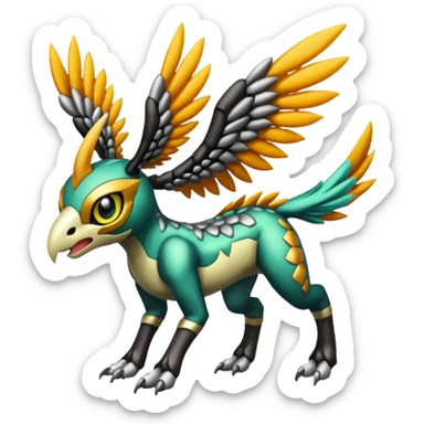Meloetta-Wargreymon-Trico-Pokémon-Digimon-Fakémon-fusion-hybrid-creature sticker