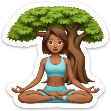 tree yoga poses Girl sticker