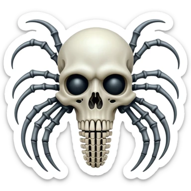 organic wires and bones fused together, undead, Giger-esque biomechanical style sticker