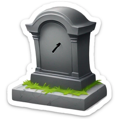 Tombstone that says RIP Roomba 2024-2024 sticker