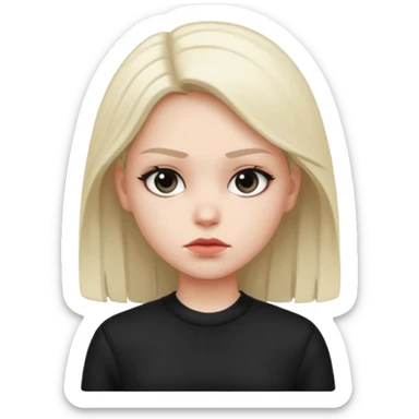 girl be white and be wering black sticker