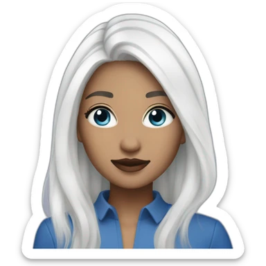 Vanessa Carlysle blue skin and white hair color sticker