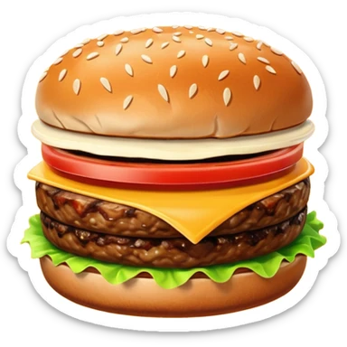 cooked hamburger patty no toppings sticker