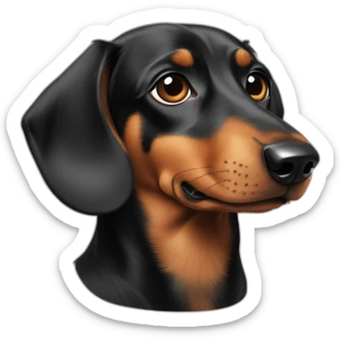 Dog head reality dachshund Looks to the left side 180 Degrees sticker
