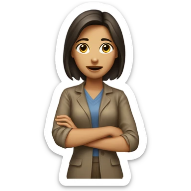 Brunette girl gesturing I don’t know sticker