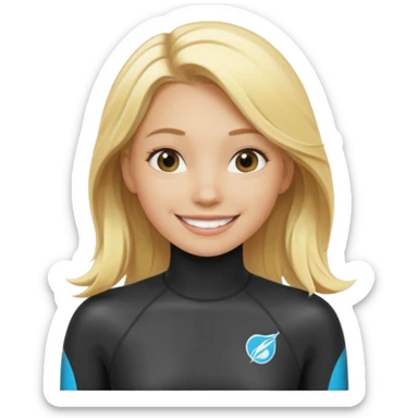 blonde haired white skinned surfer girl sticker