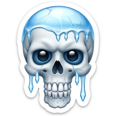 skull with icicles, blue cold breath sticker