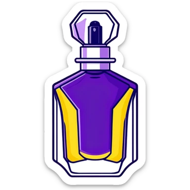 Fancy AVON fragrance bottle with purple liquid sticker