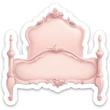vintage pale pink rococo bed frame  sticker