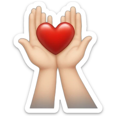 The heart is in the hands  sticker