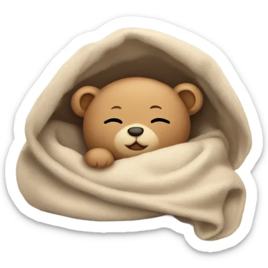 Baby Teddy Bear sleeping in a blanket  sticker